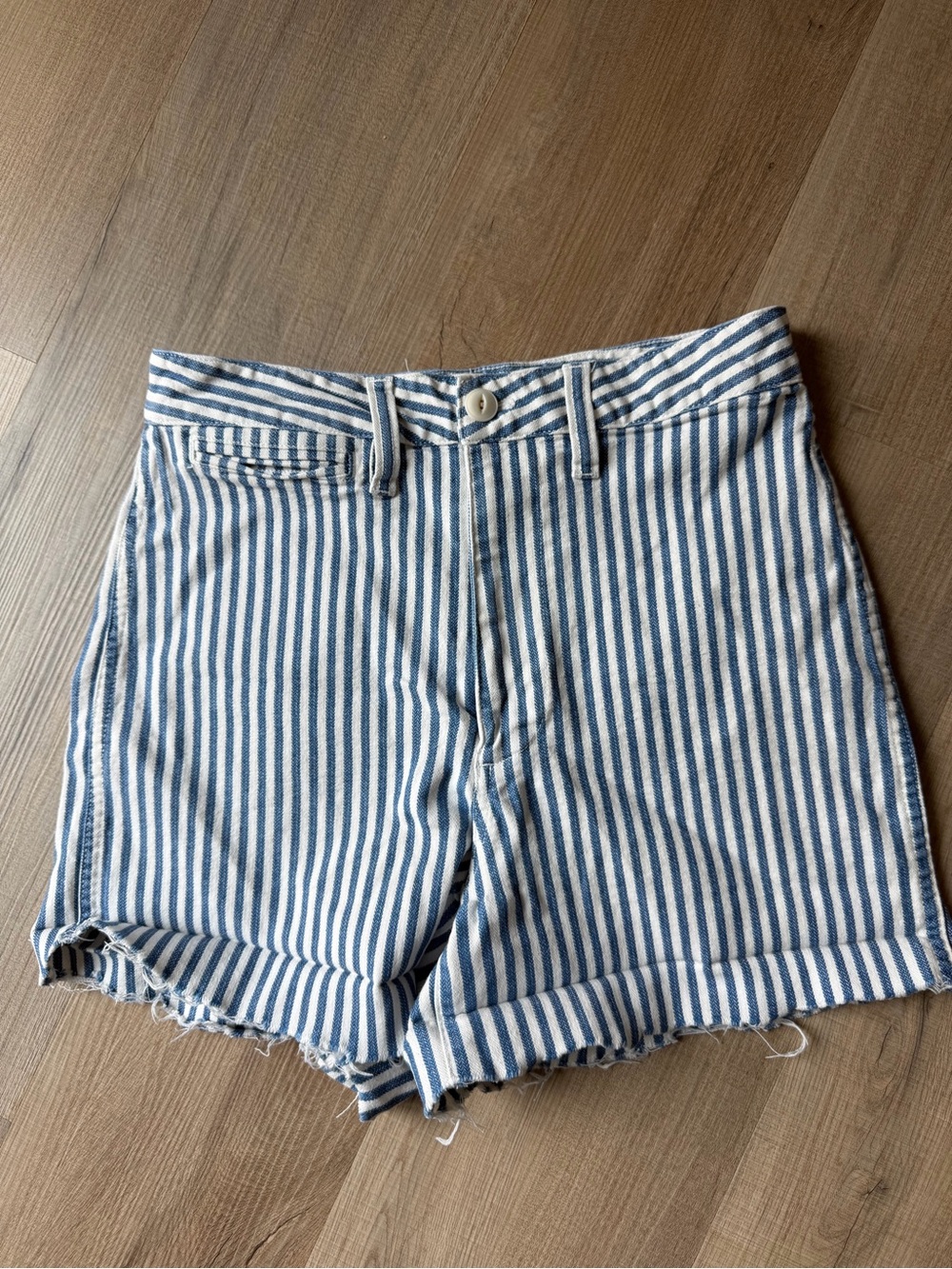 Madewell Striped Blue & White Women’s Cotton Shorts
